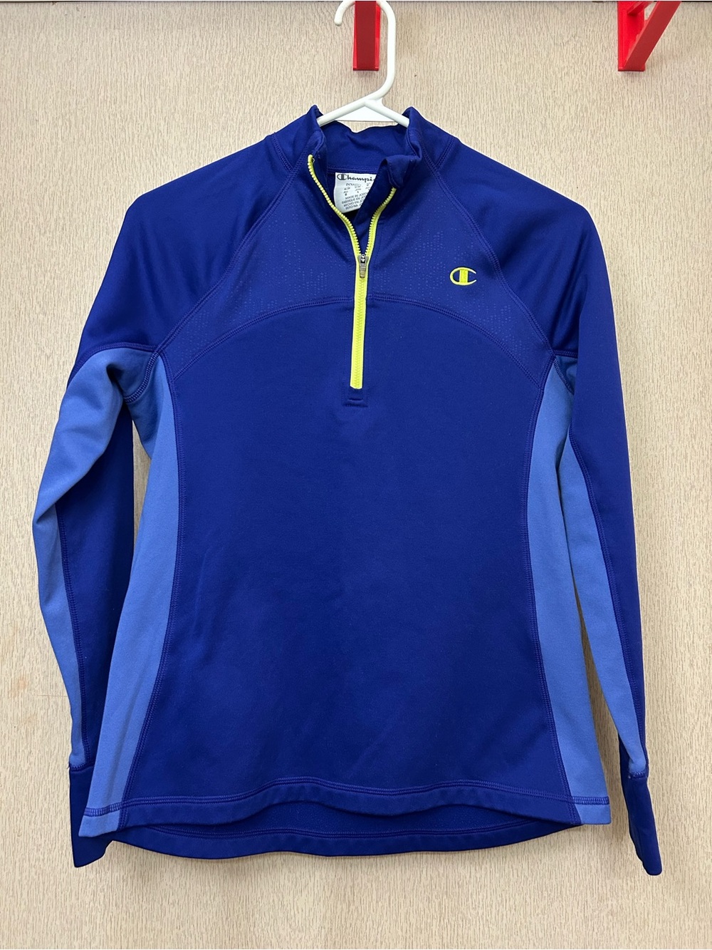 Vintage Champion Half Zip Long Sleeved Pull Over - Size S